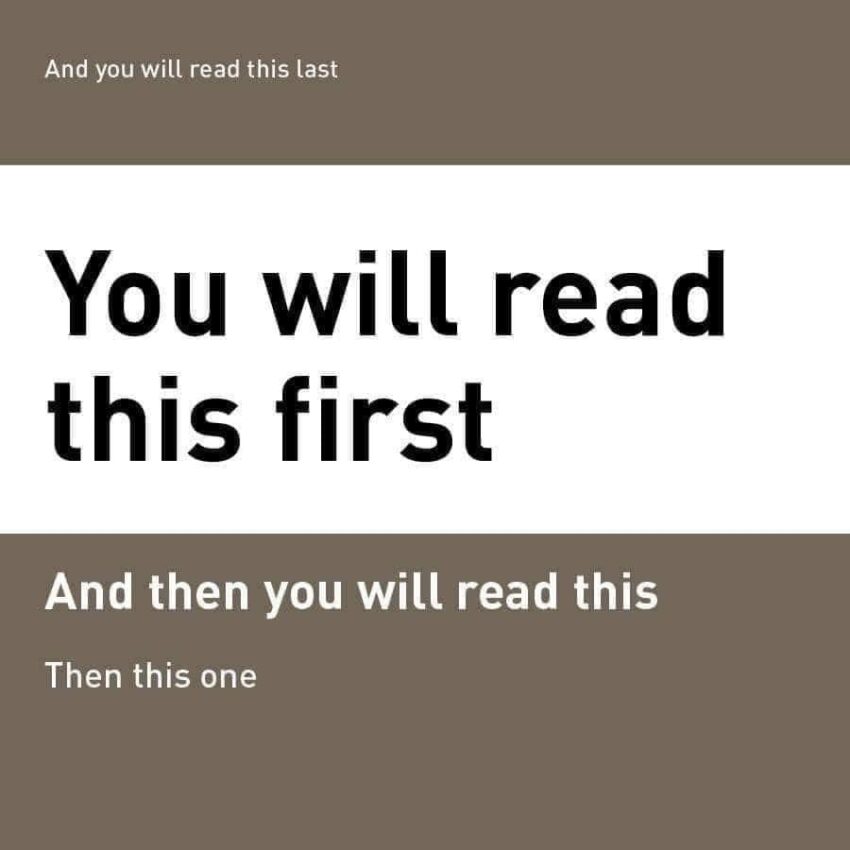 You will read this first